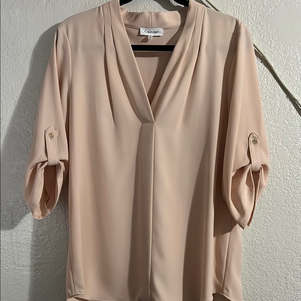 Calvin Klein Pink Relaxed V-Neck Sweater